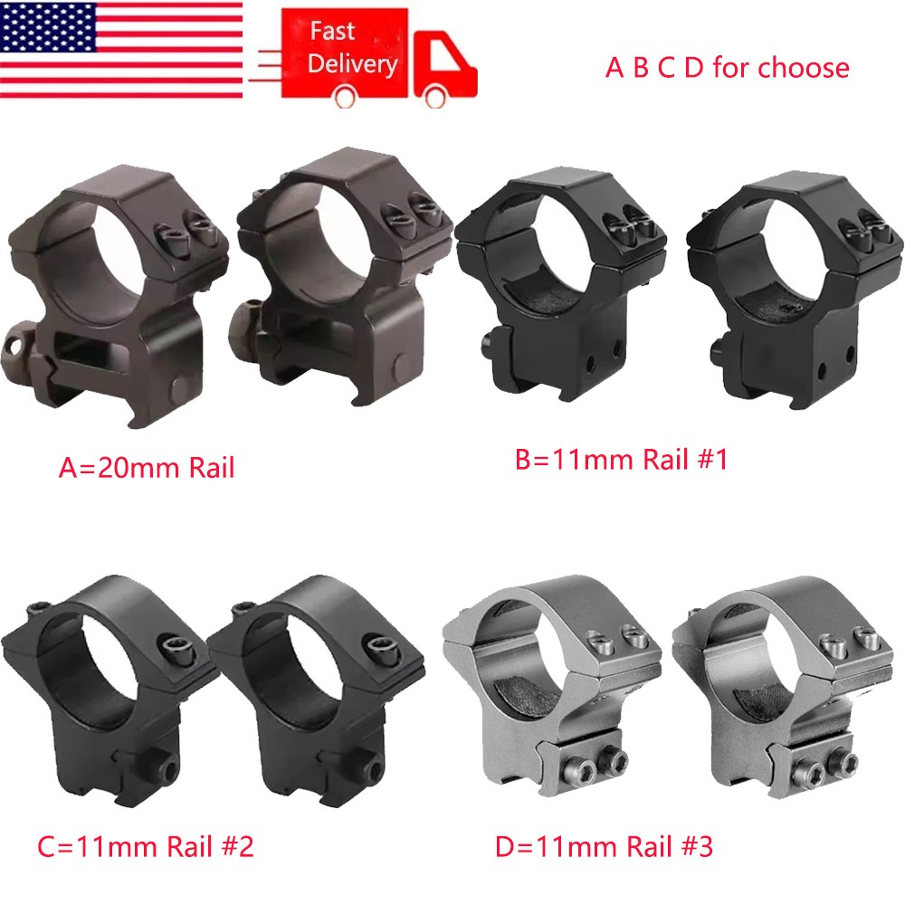 Low Profile 1" 25.4mm Scope Ring Mount for 21mm Picatinny/11mm Dovetail Rail US