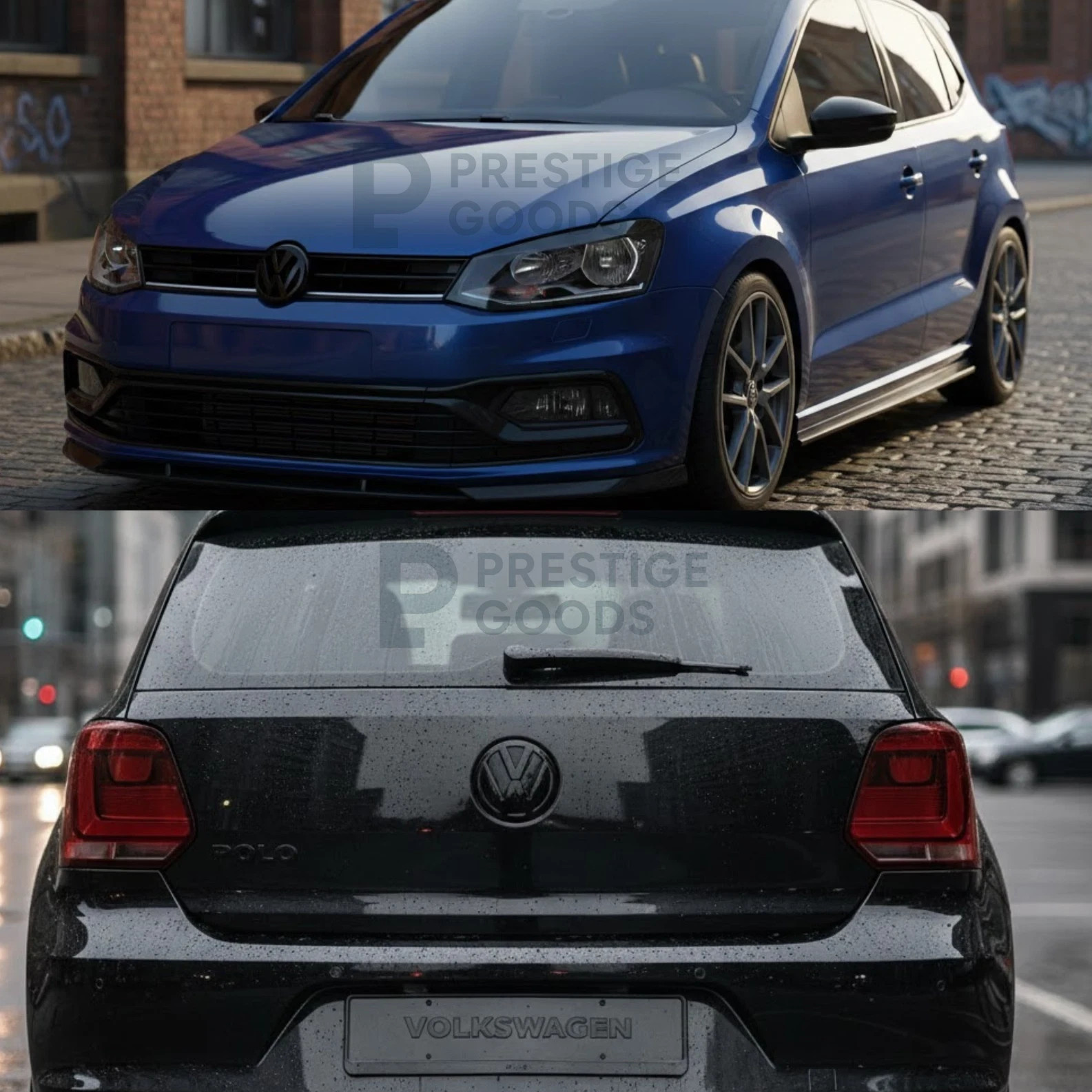 VW Polo Gloss Black Front Rear Badges Full Replacment Set 6C MK5 2014-2017