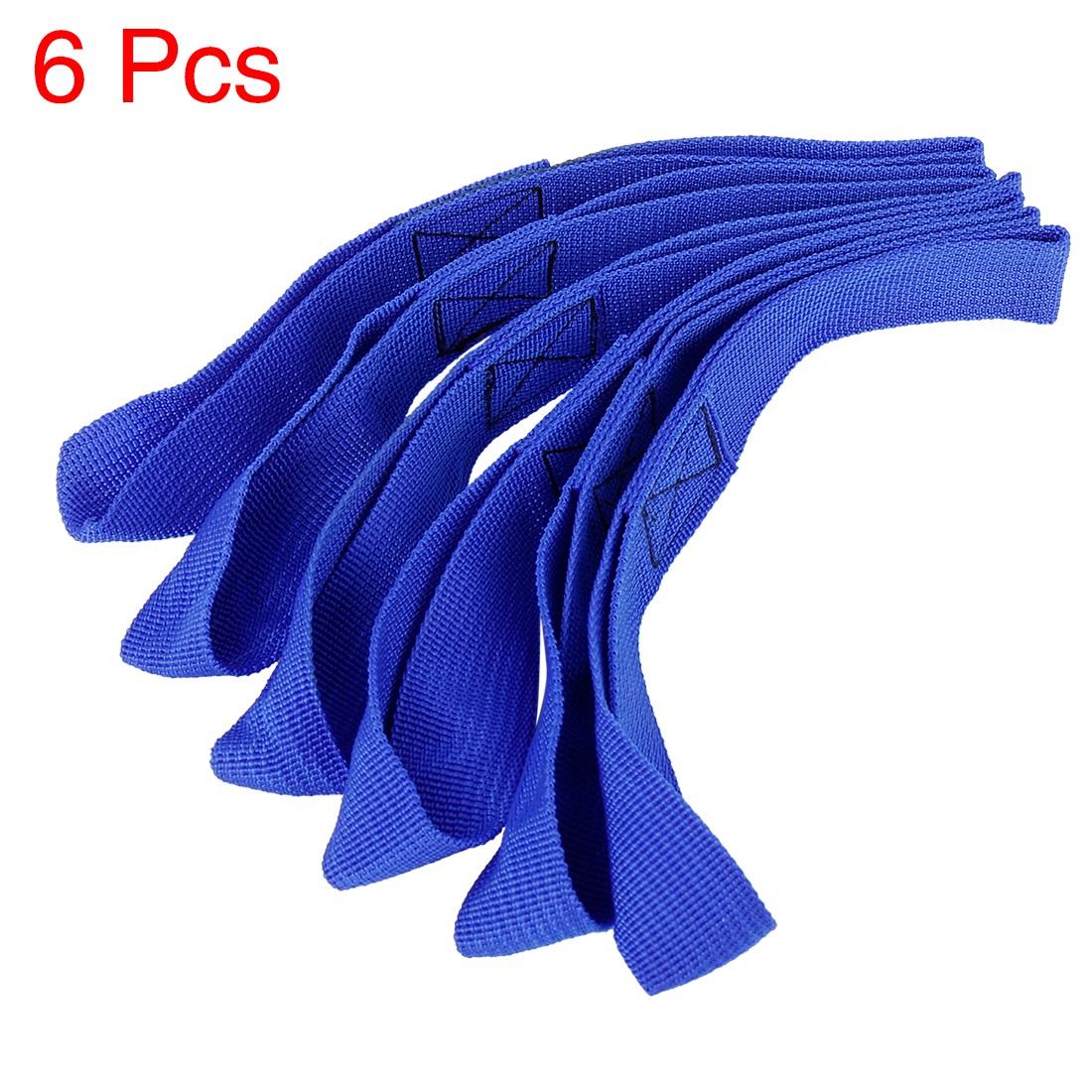 6PCS Blue 2.5x20.5cm Cargo Belt Soft Loop Tie Down Strap for Motorcycle