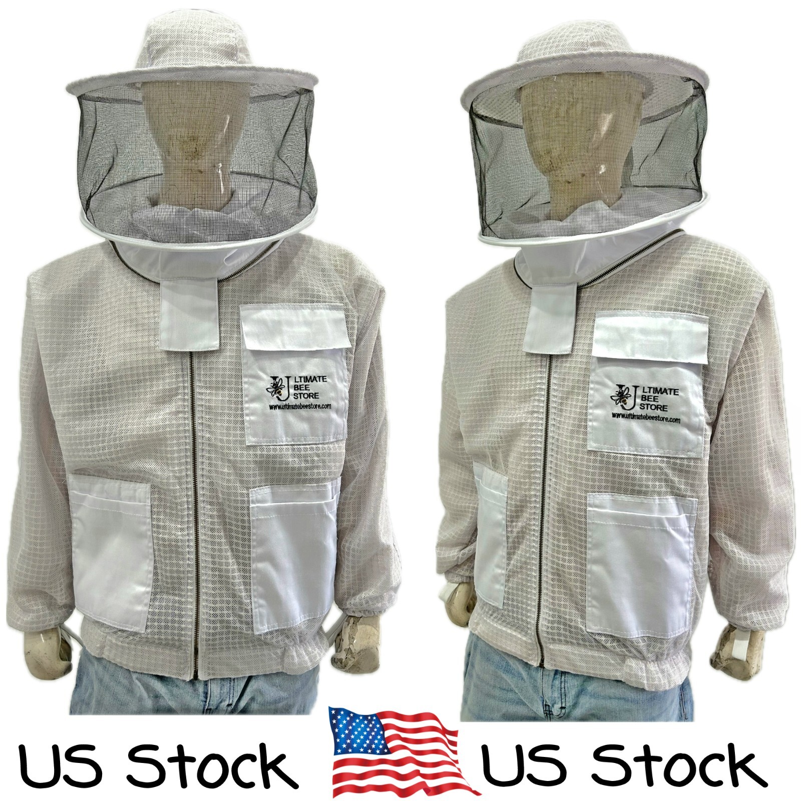 THREE LAYER MESH ULTRA VENTILATED BEEKEEPERS BEE JACKET ROUND VEIL SUPER COOL