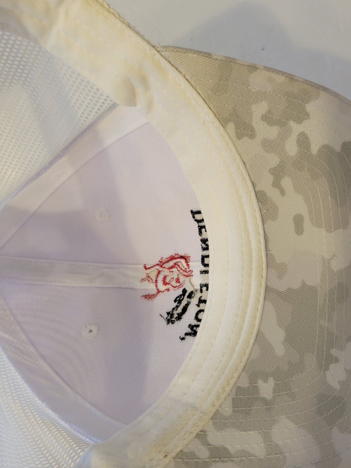 PENDLETON WHISKY BUCKING BRONCO PRINT WHITE ICE CAMO SNAPBACK HAT