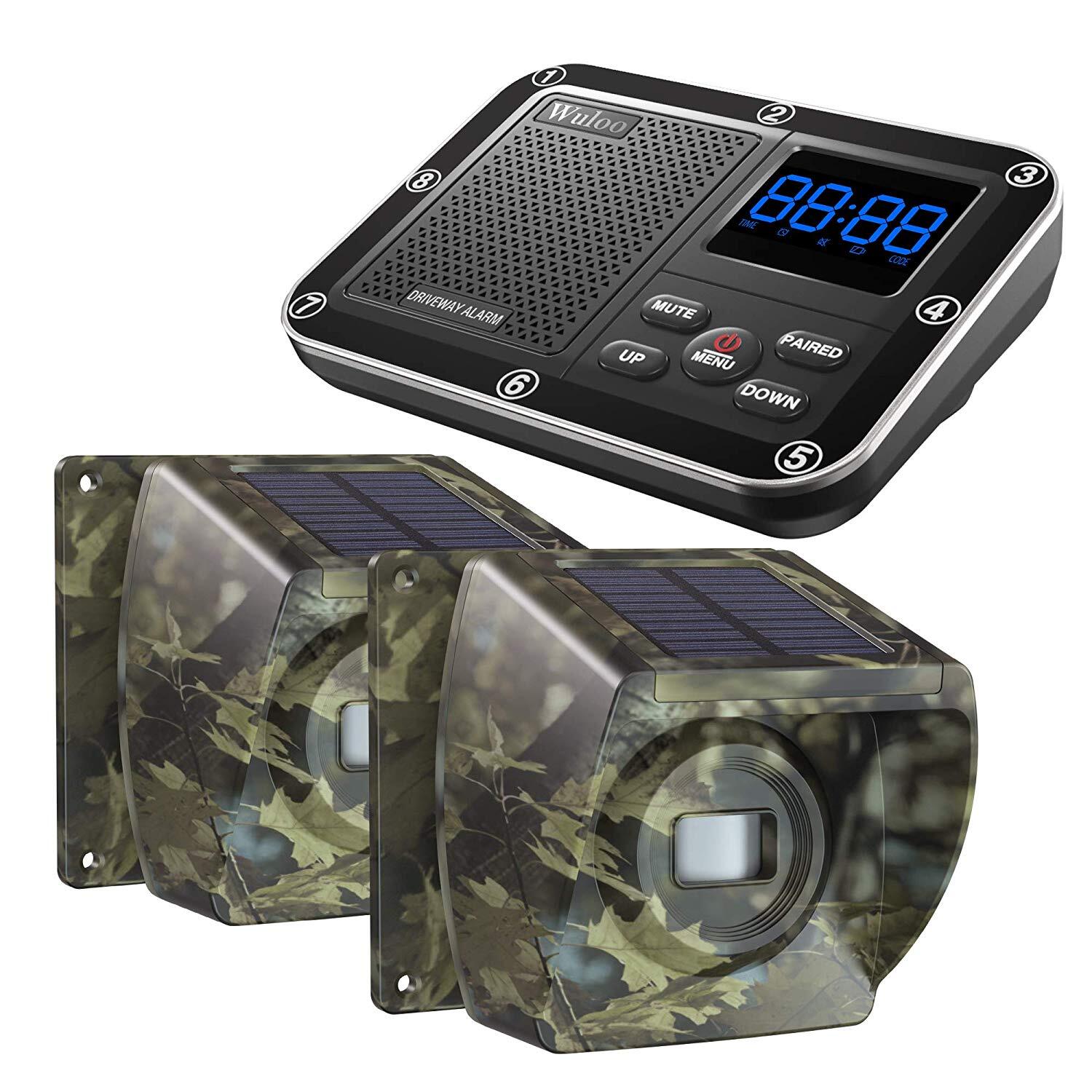 1800ft Solar Wireless Driveway Alarms System Long Range Motion Sensor Waterproof
