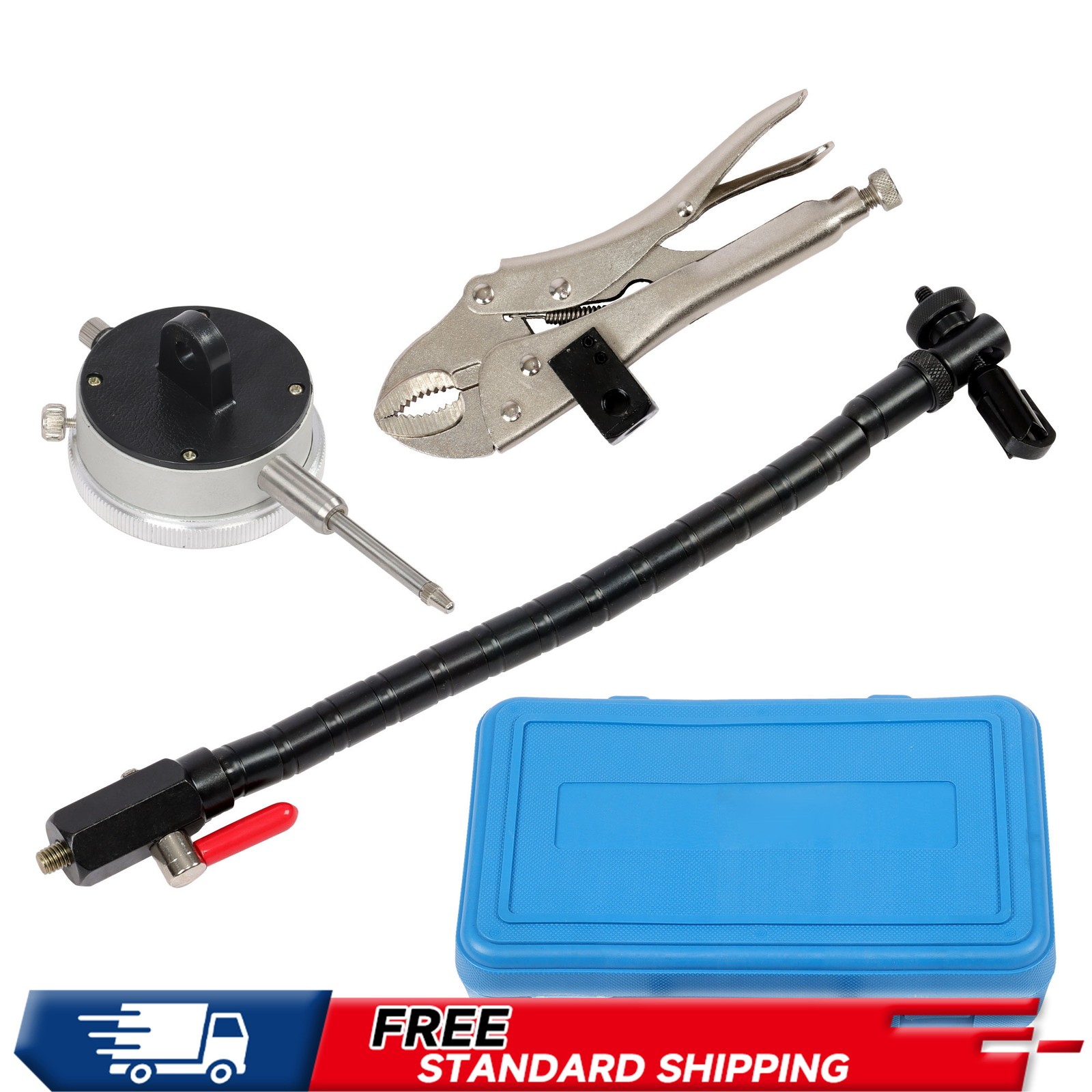 Precision Flex Arm Vise, 1" Dial Test Indicator .001" Grad, Lug Mount