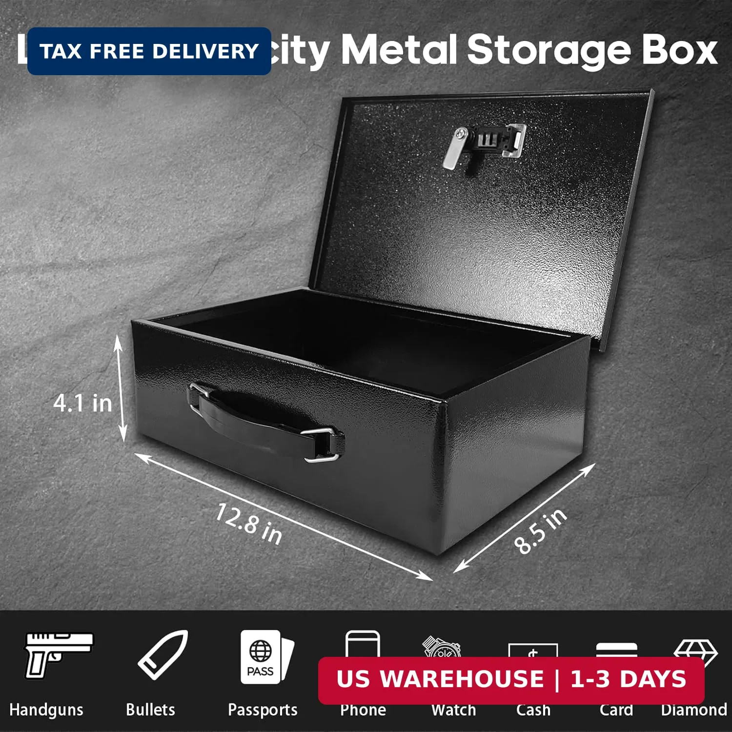 Fireproof Lock Box for Documents, Fire Resistant Safe Fire Safe Box with Dual Co