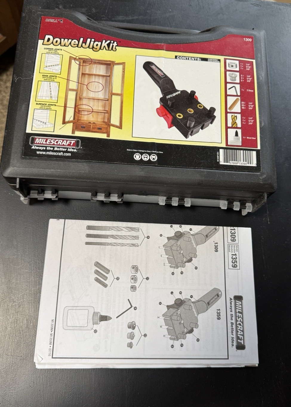 1309 Dowel JigKit Complete Doweling Kit with Dowel Pins and Bits Instructions