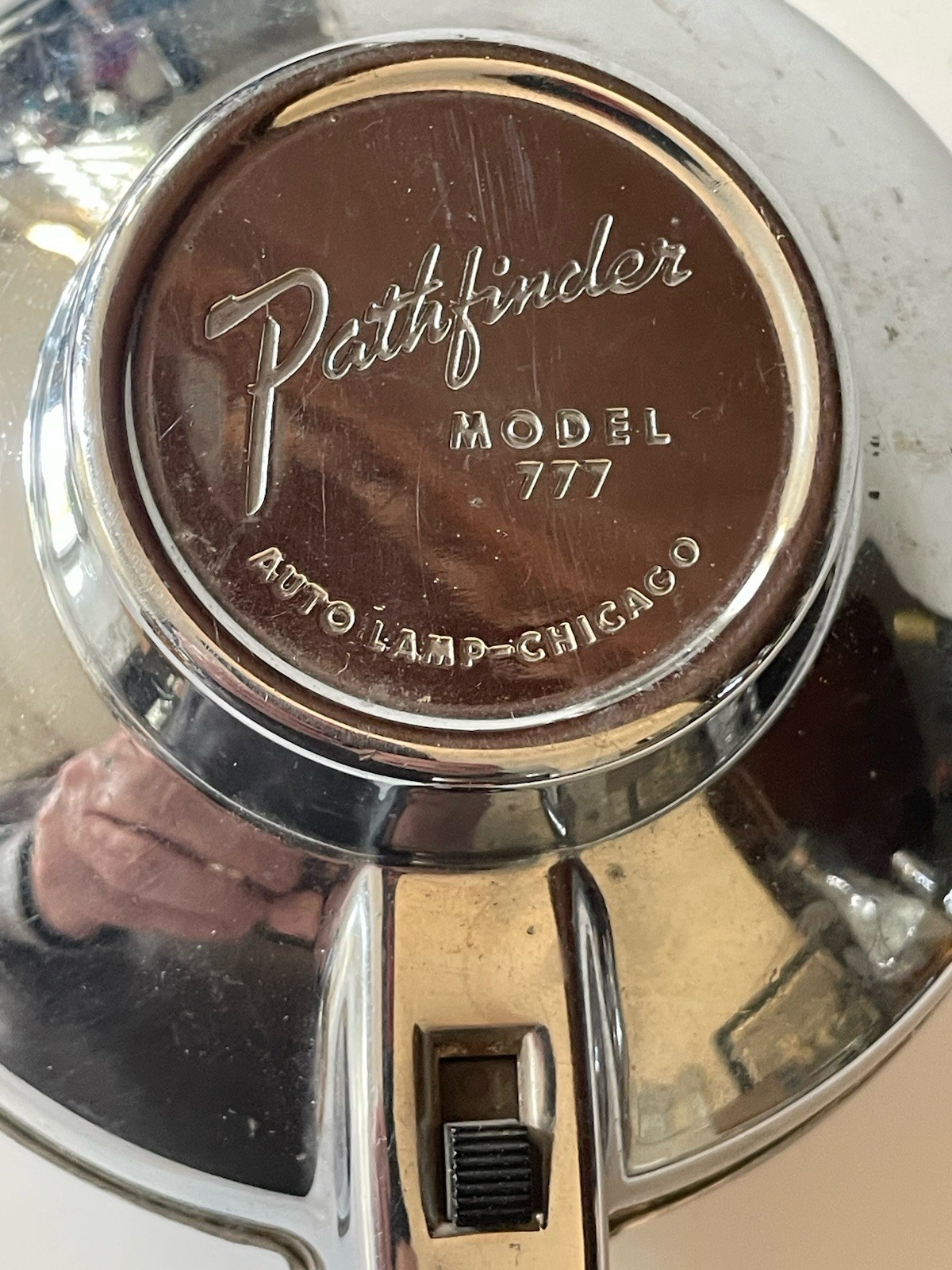Vintage Chrome Pathfinder Model 777 Hand Held Spotlight 12 VOLT Tested - Works