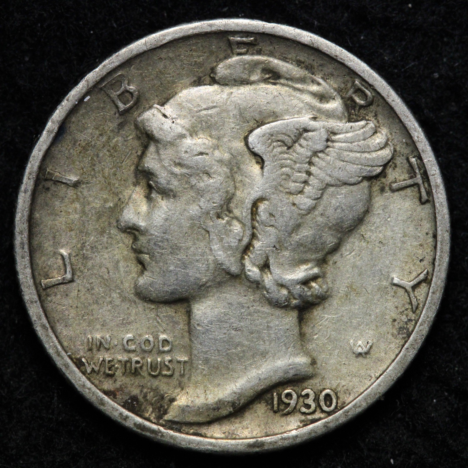 1930-S Mercury Silver Dime AU+ E232 GUCF