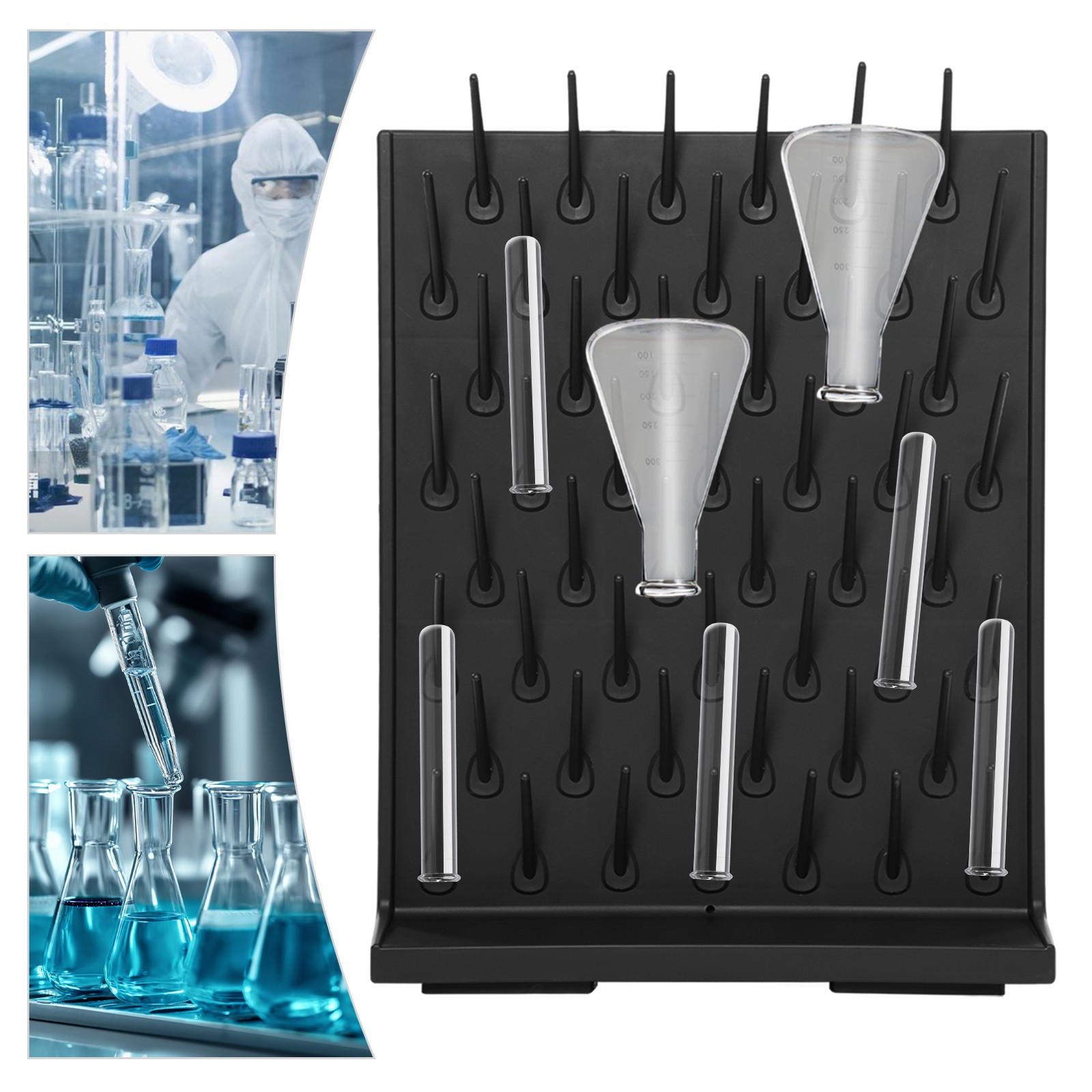Bottle Drying Rack Lab Removable Glassware Drying Rack Lab PP Draining Rack