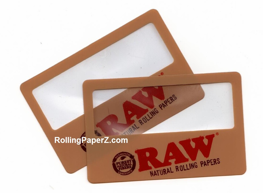 TWO New! RAW Rolling Papers Magnifier Scoop Cards - SEE WHAT YOU ARE SMOKING!