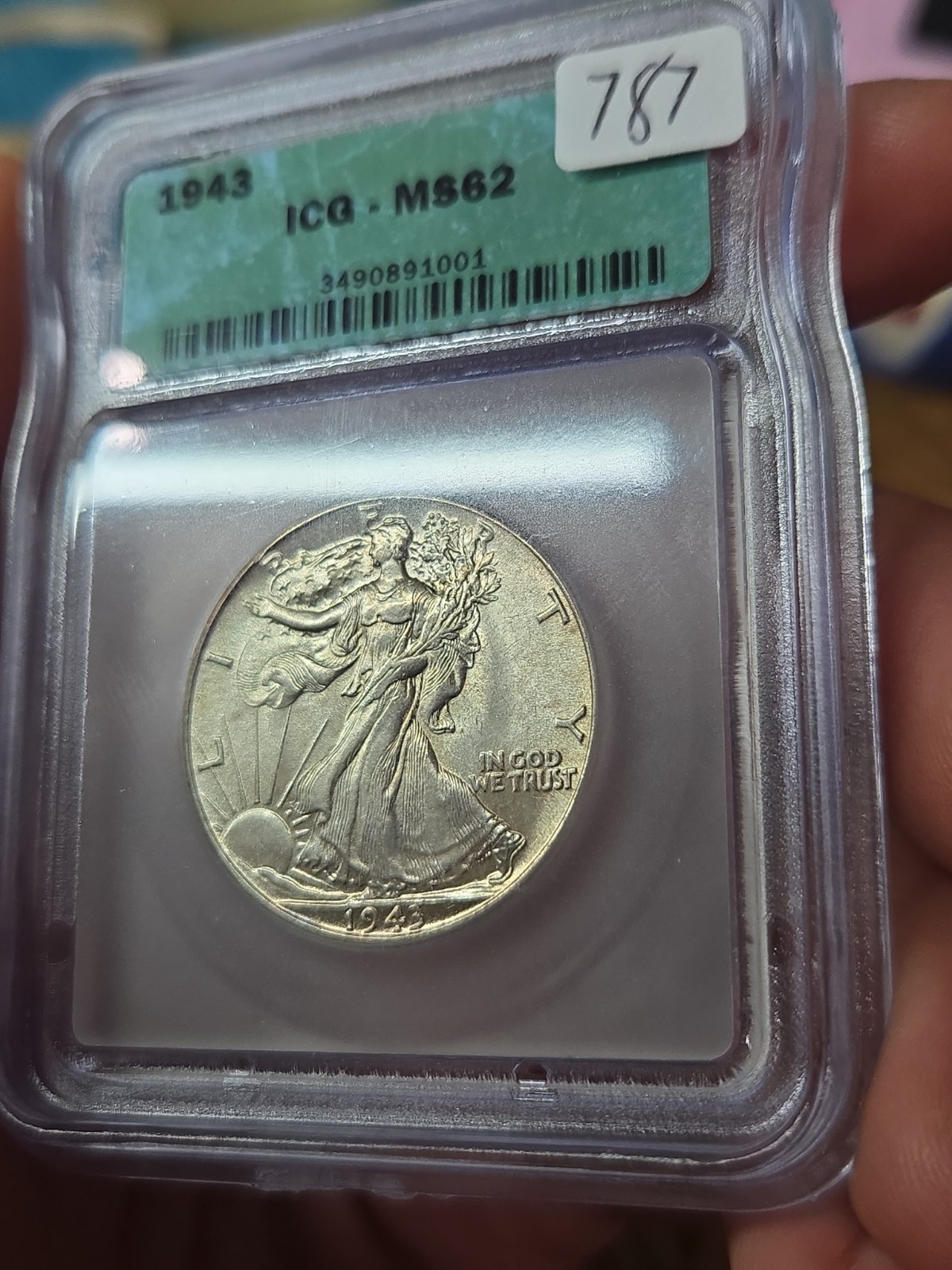 1943-P Walking Liberty Half Dollar Icg MS63