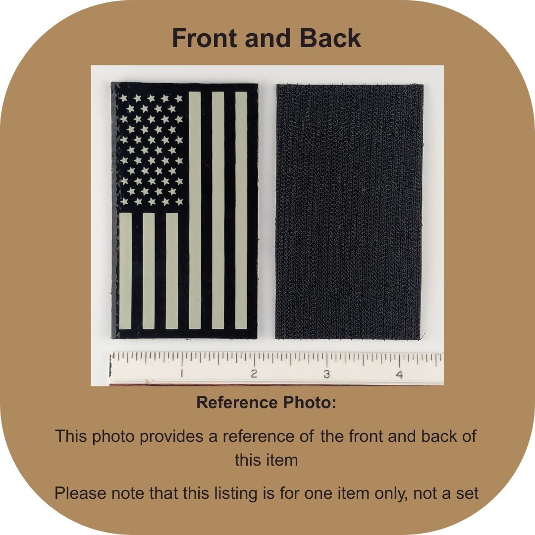 Reverse IR USA Flag Patch – Subdued Infrared Tactical Patch w/ Hook - 3.5" x 2"