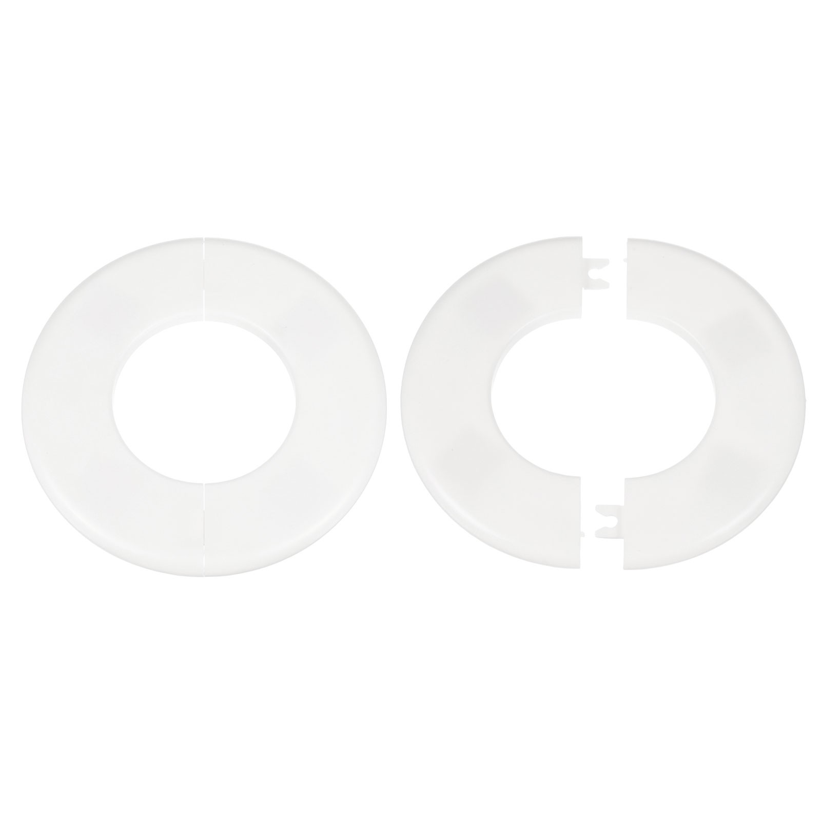 2pcs Wall Split Flange 64mm/2.5" Self-Adhesive Plumbing Cover Plates, White