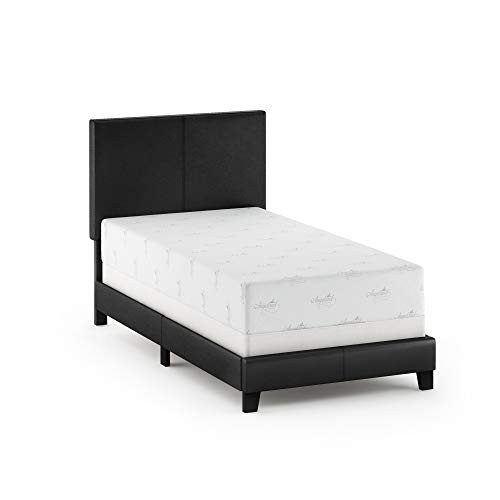 Pessac PU Leather Upholstered Platform Twin Black