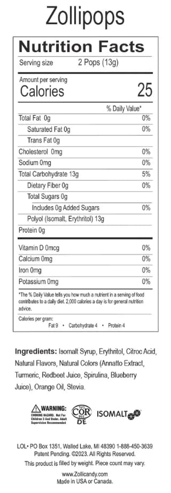 Zollipops Clean Teeth Lollipops, anti Cavity with Xylitol, Sugar Free Candy for