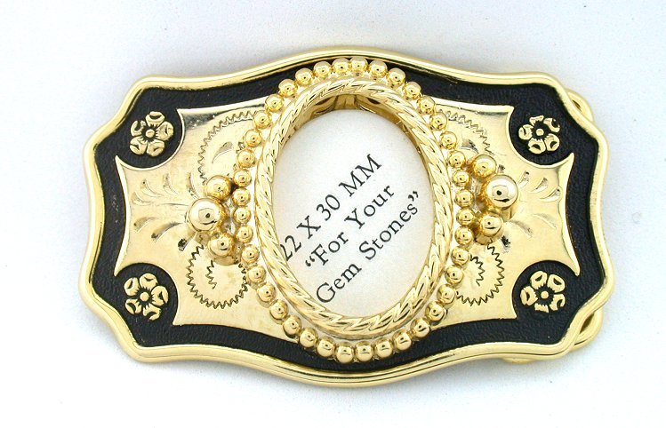 30x22 30mm x 22mm Cabochon Gem Southwest Gold Color Belt Buckle Mounting CF412