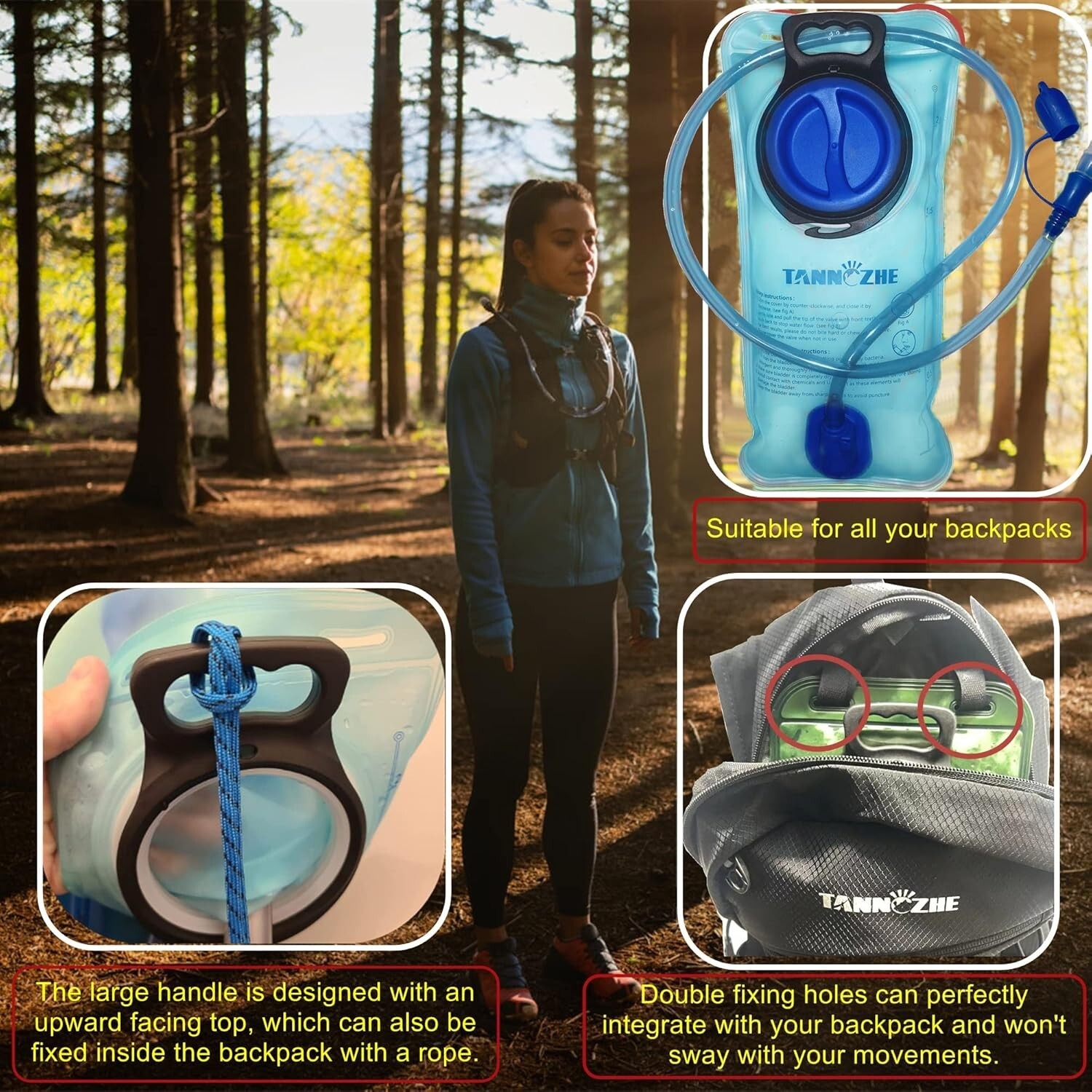 Hydration Bladder 2 L Water Pack Reservoir Camel Back Replacement Running Hiking