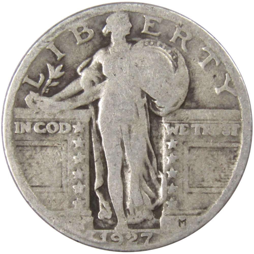 1927 Standing Liberty Quarter Circulated Silver 25c Coin Collectible