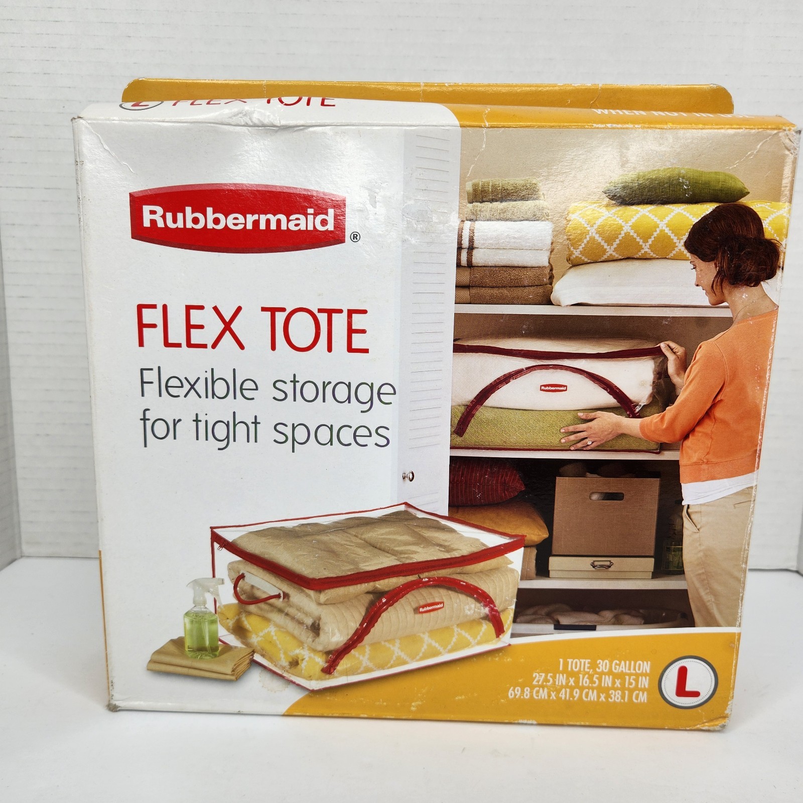 NEW Rubbermaid Flex Tote Flexible Storage 30 Gallon 27.5 x 16.5 x 5 Large