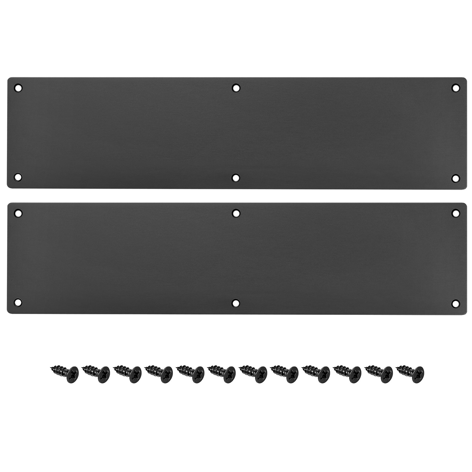 2pcs Door Kick Plate 4 x 16 Inches Aluminum Kick Plate Door Plate Black