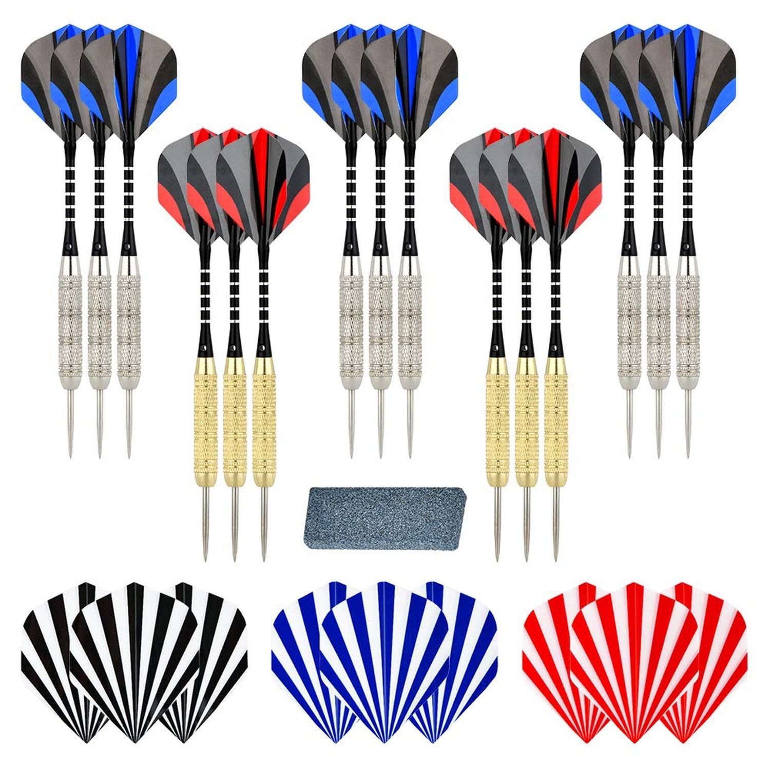 Steel Tip Darts Set 18 Grams15 Pack Steel Barrels m alu15