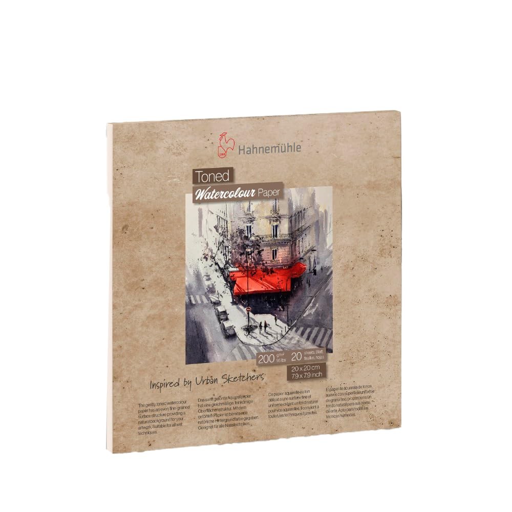 Toned Watercolour 200g/m Beige Watercolor Block 20x20 cm 20 Sheets Painting
