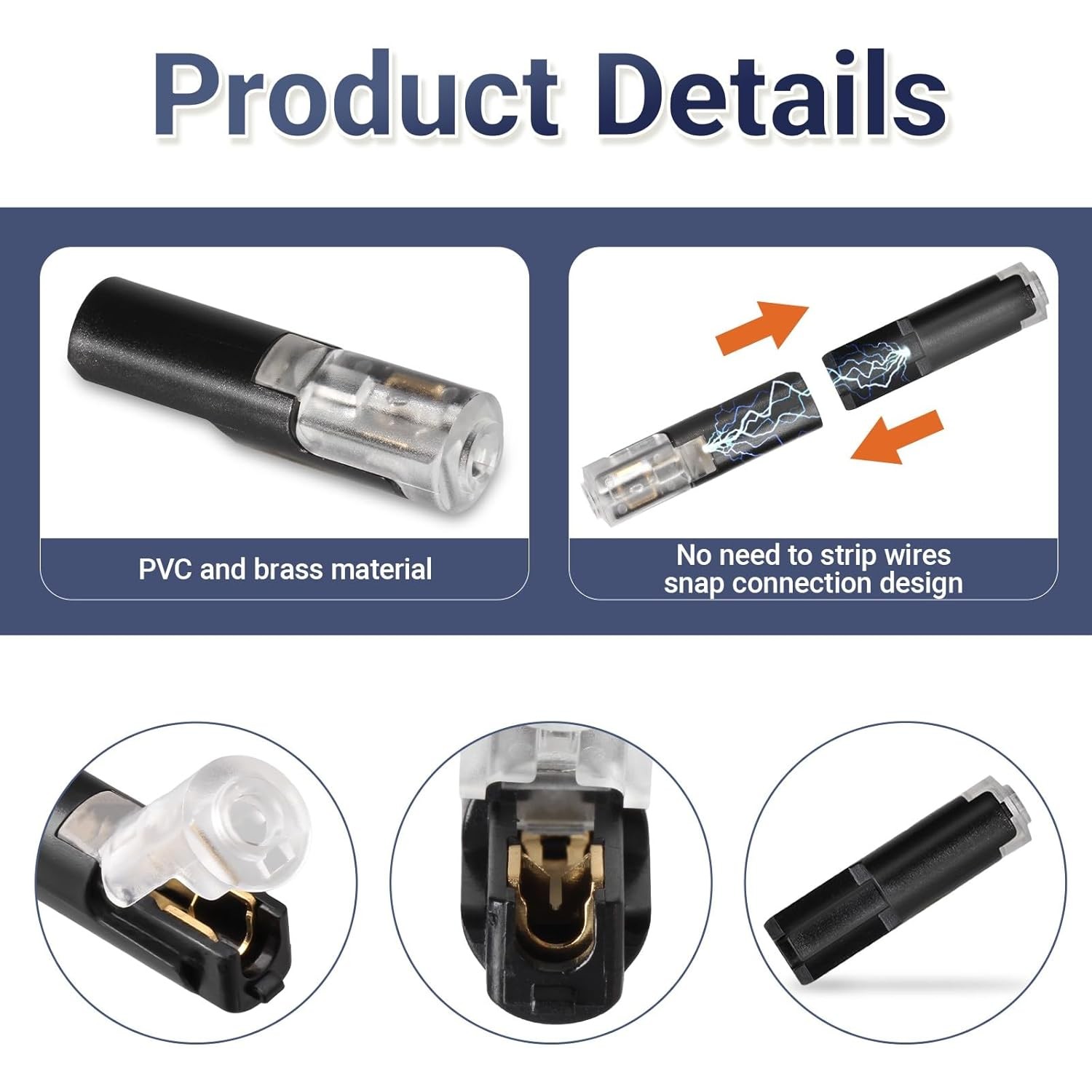 100Pcs 1/2/3 Pin Electrical Wire Connectors Kit Quick Splice Wire Connectors