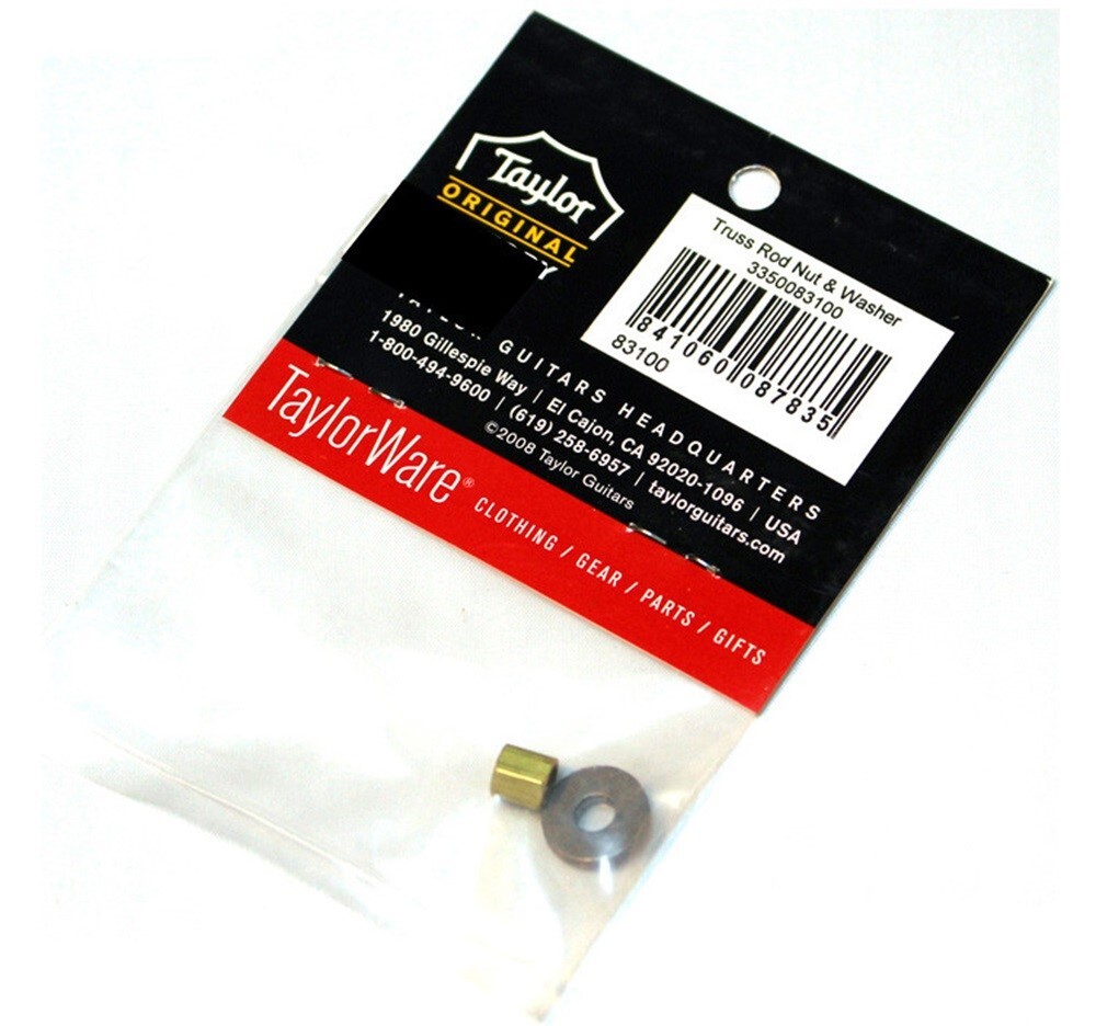 NEW - Taylor Truss Rod Nut and Washer, 1/4" Hex 10-32 Thread - BRASS, #83100