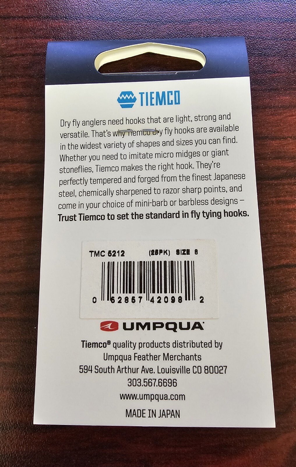 Umpqua Tiemco TMC 5212 Fly Tying Hooks - Size 8 - Qty 25