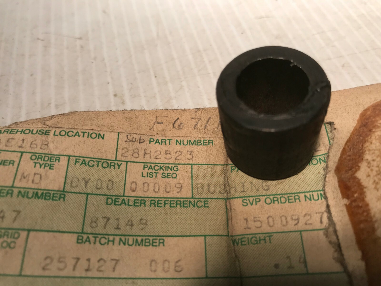 28H2523  GENUINE John Deere BUSHING SPACER   Replaces A100606