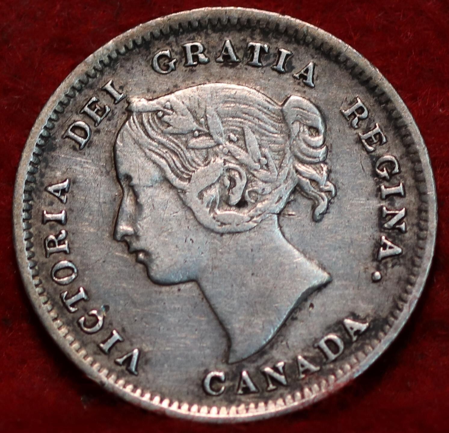 🇨🇦 1899 Queen Victoria 5 Cents Silver Coin Canada