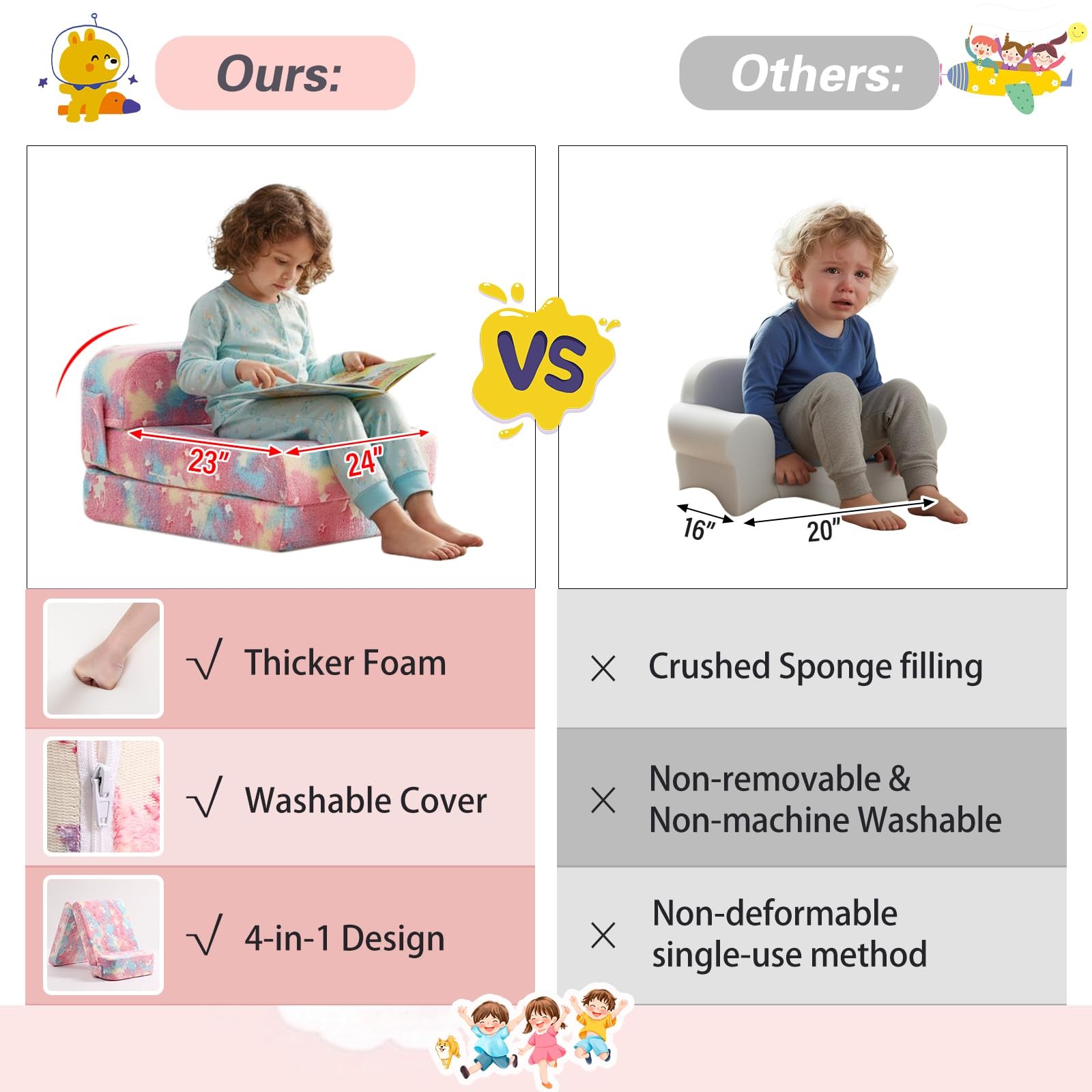 Folding Sofa Bed for , Fold Out Couch Bed with Removable Cover, Futon Sleeper...