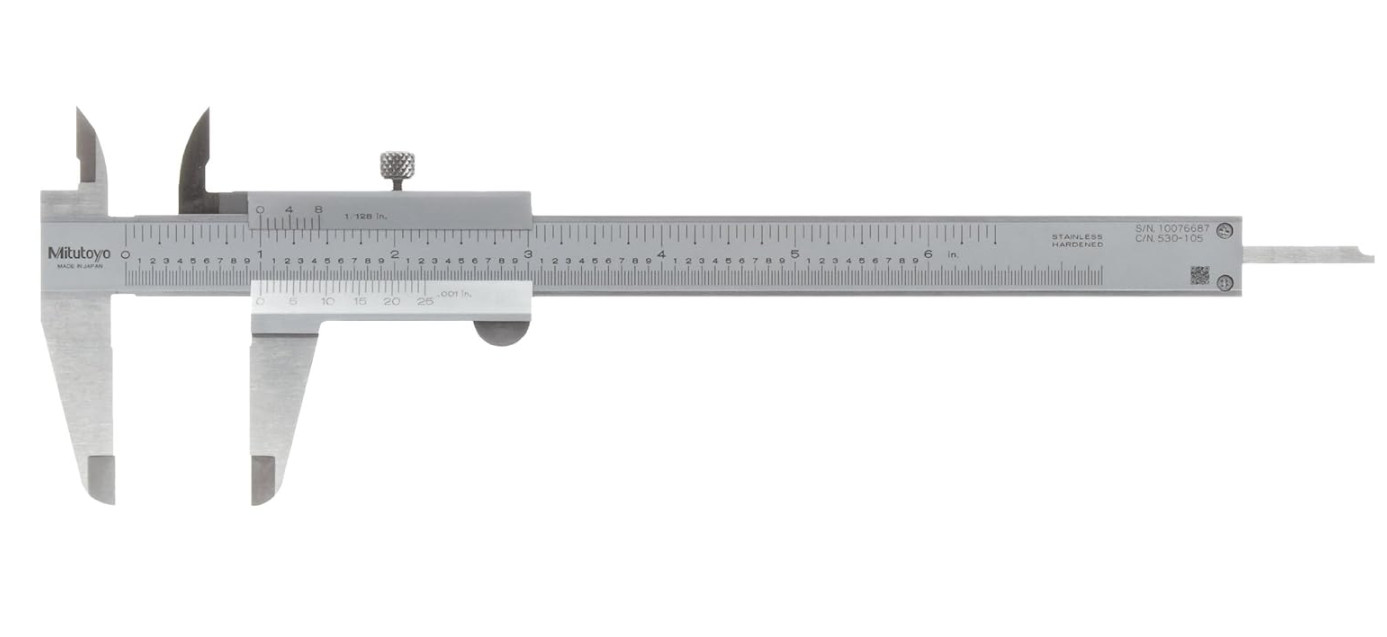Mitutoyo 530-105 Vernier Calipers, Stainless Steel, for Inside, Outside,