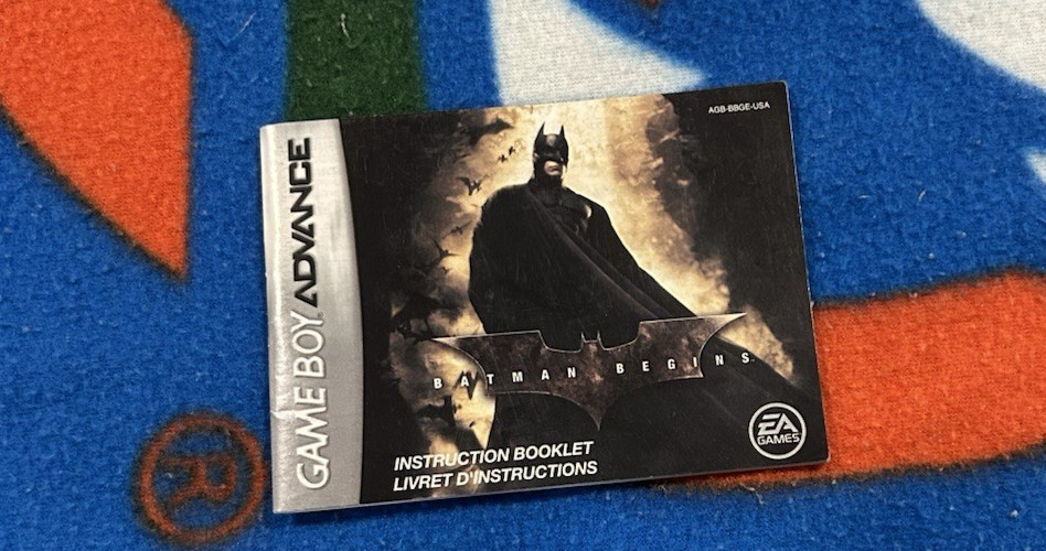 Nintendo Video Game Boy Advance Instruction Manual Batman Begins