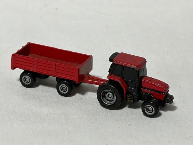 Ertl Case IH Micro Tractor and Wagon, Red, 1/64