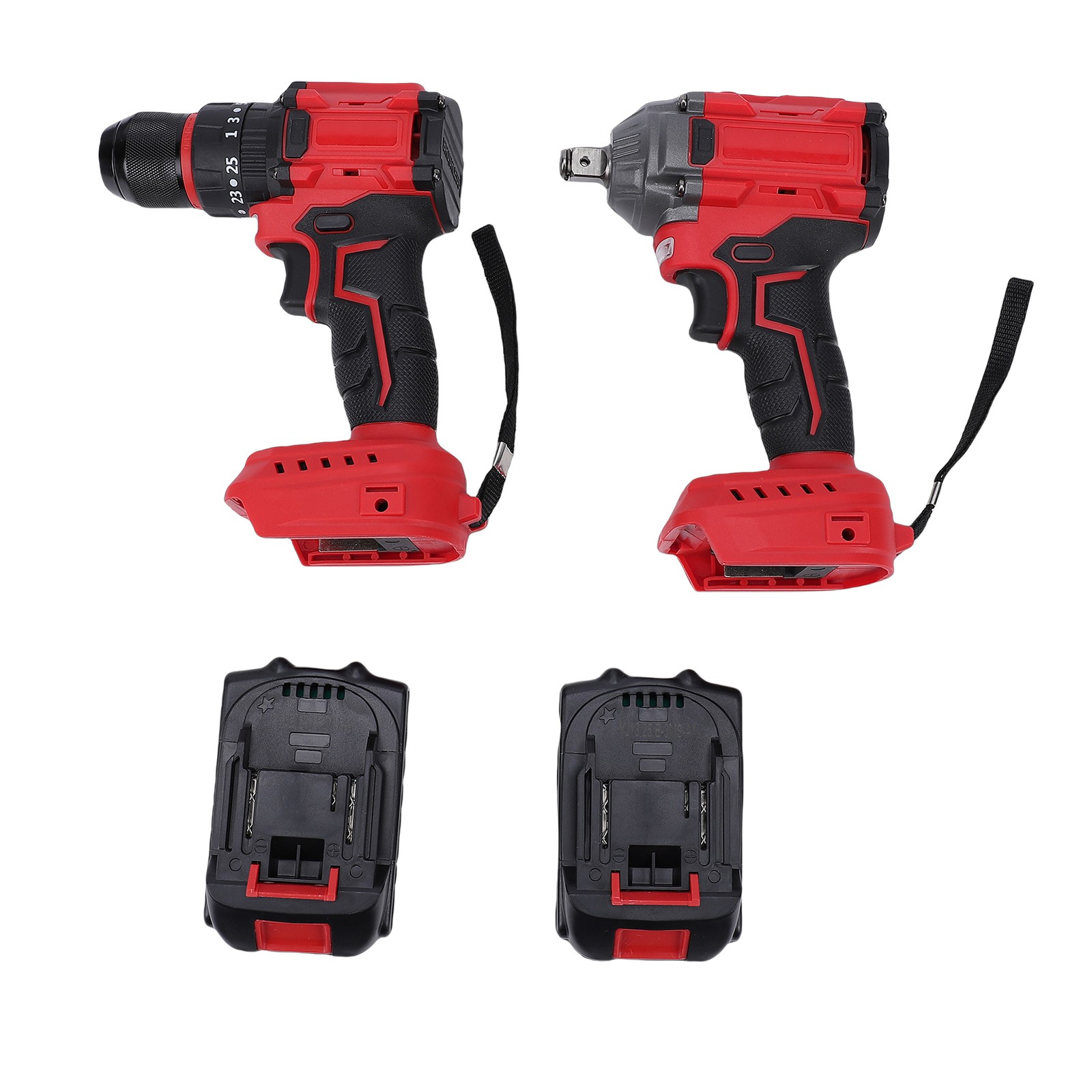 Cordless Impact Wrench and Impact Drill Set Long Runtime Brushless Tool