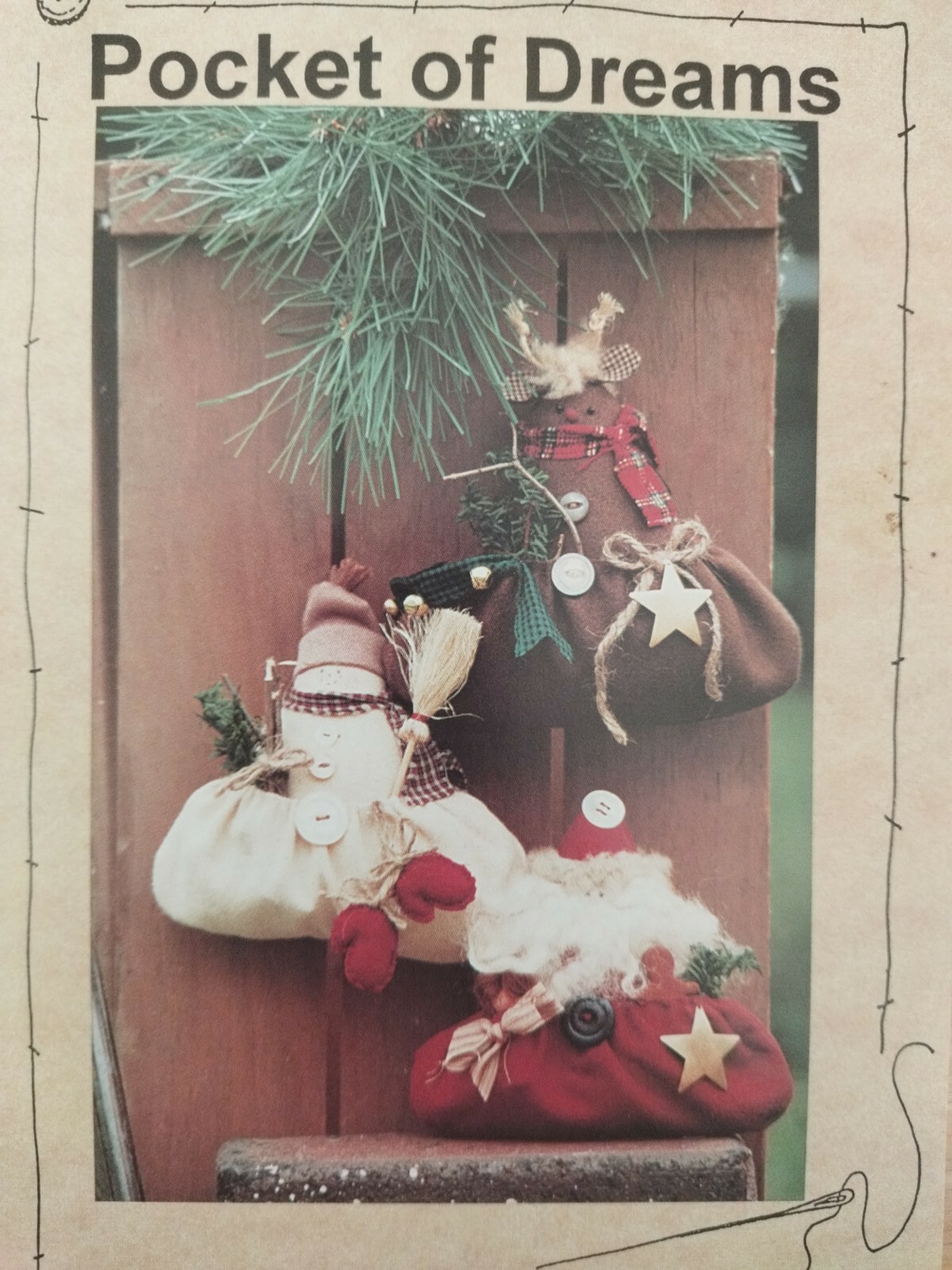POCKET of DREAMS-Treat Bags-Pattern-Instructions-Decorations-SANTA-DEER-SNOWMAN