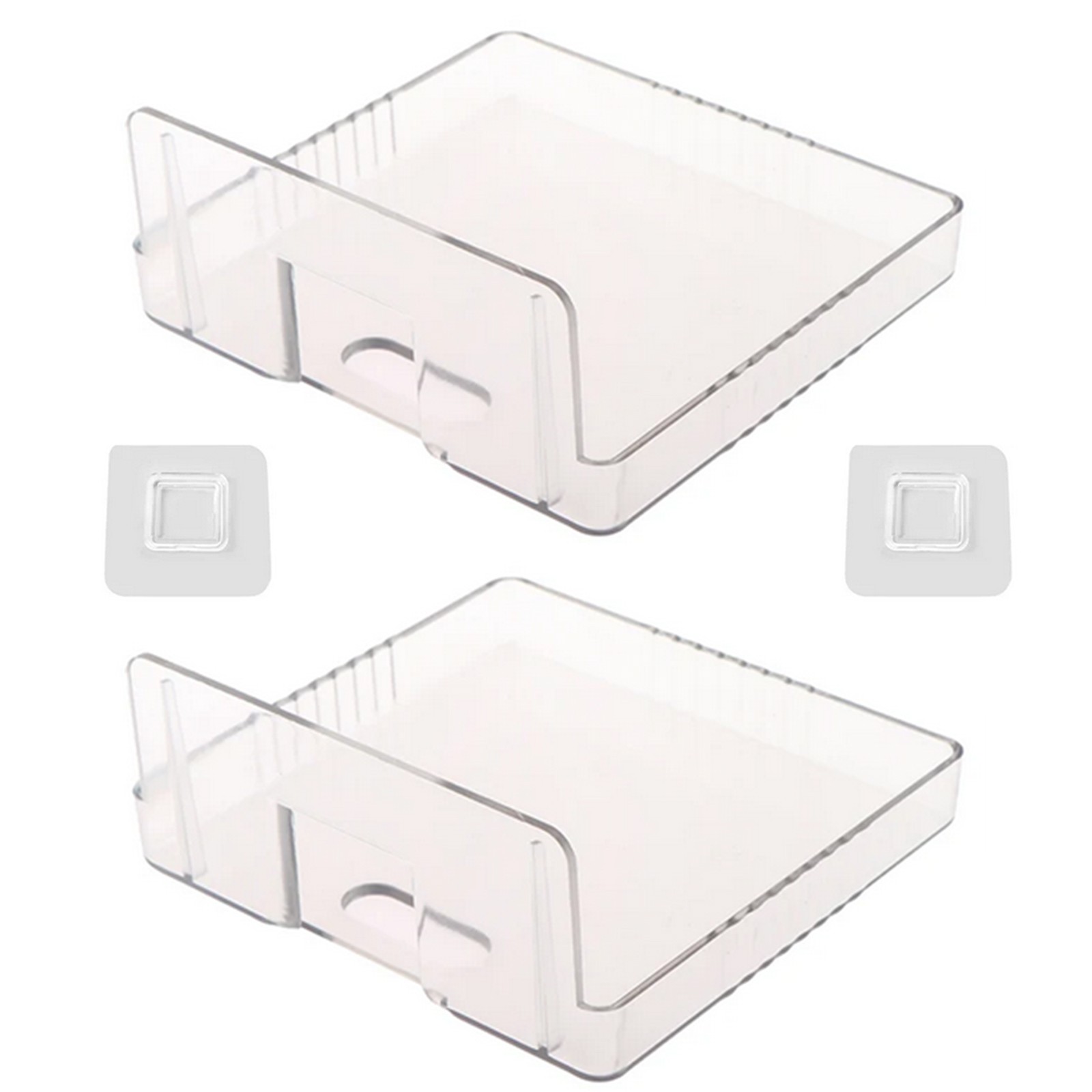 2Pcs Wall Mount Bracket Storage Tv Box Router Shelf Set-Top Box Single-Layer Kit