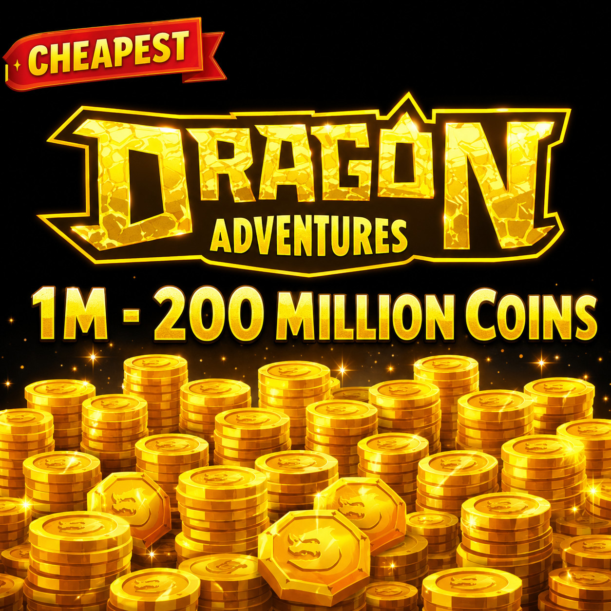 1M to 200M Million Coins Dragon Adventures | DA | CHEAPEST | FAST DELIVERY