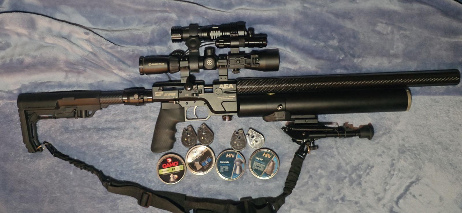 AEA SF 18 Inch Barrel Semi-auto/Single Shot PCP Airgun .22 Cal. Regulated