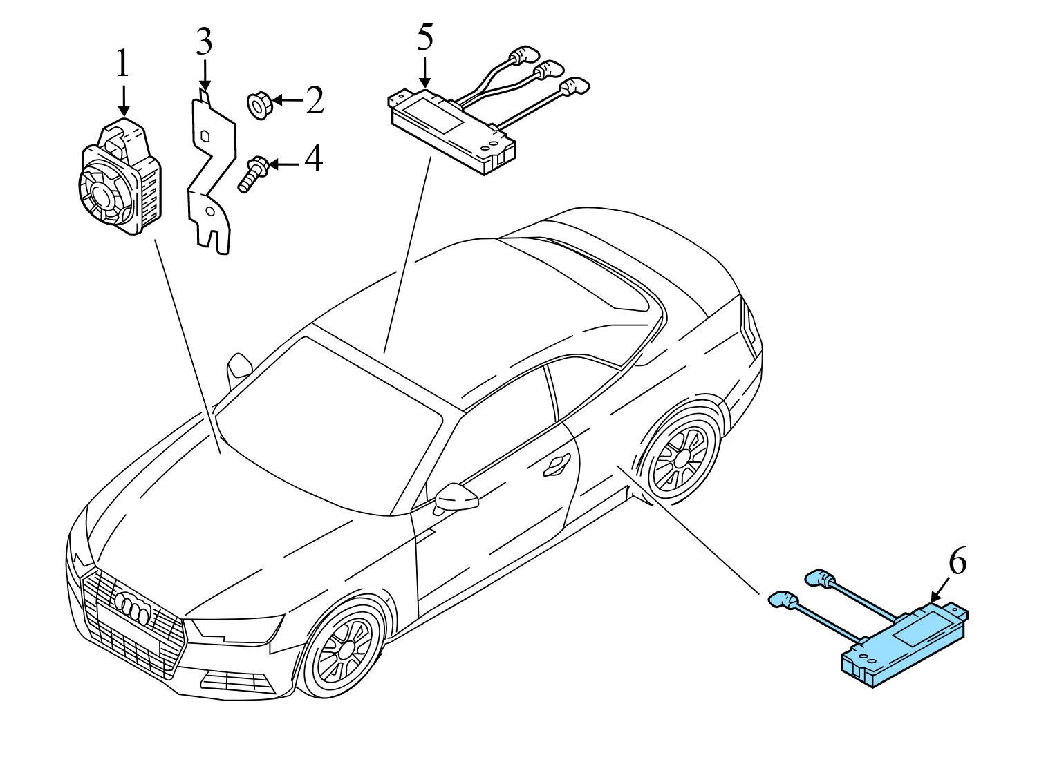 2017-2024 AUDI A5 QUATTRO - Right Anti-Theft Sensor 8W7959121A