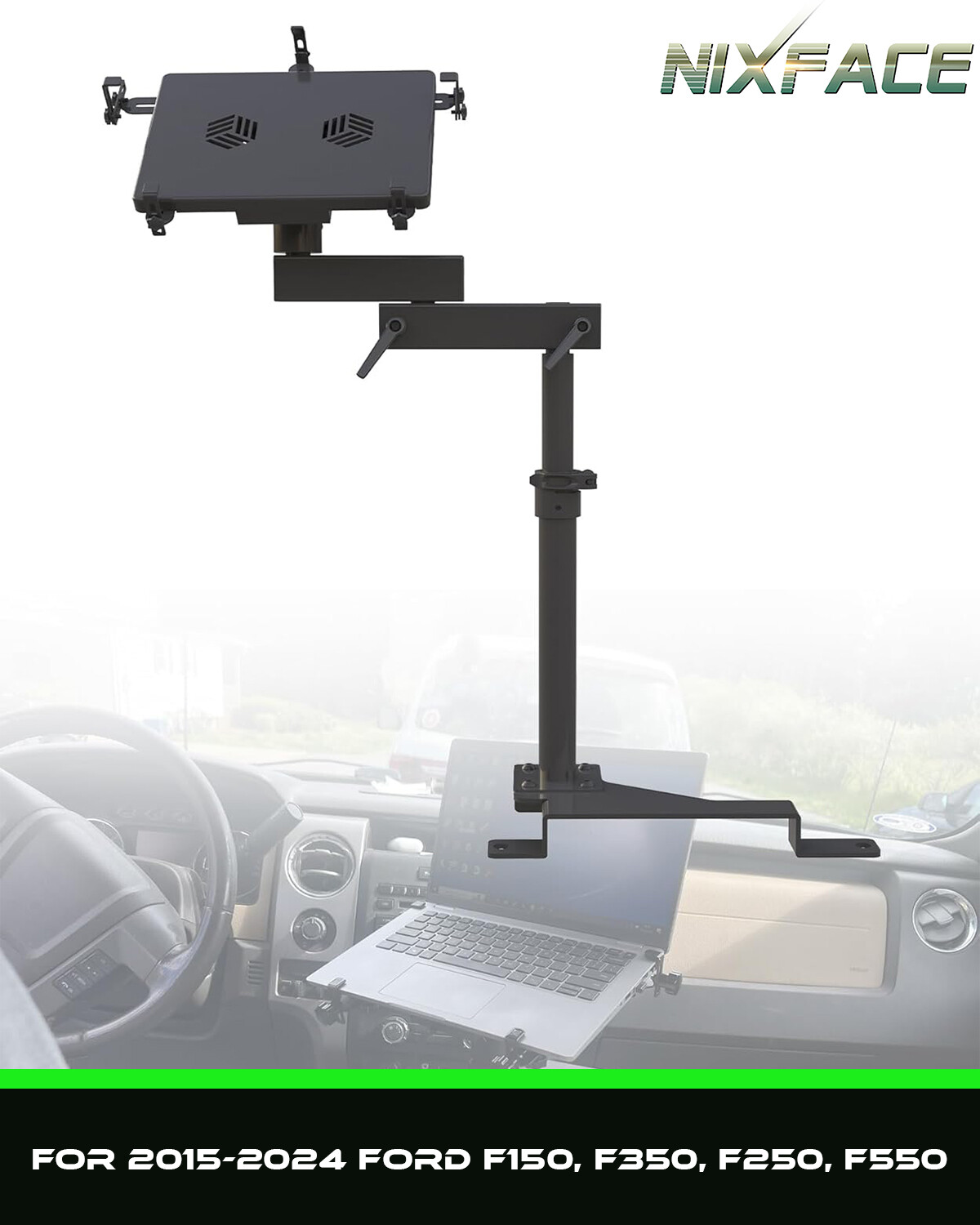 Up to 17" Laptop Vehicle Mount Computer Seat Mount For Ford F150 250 350 Truck