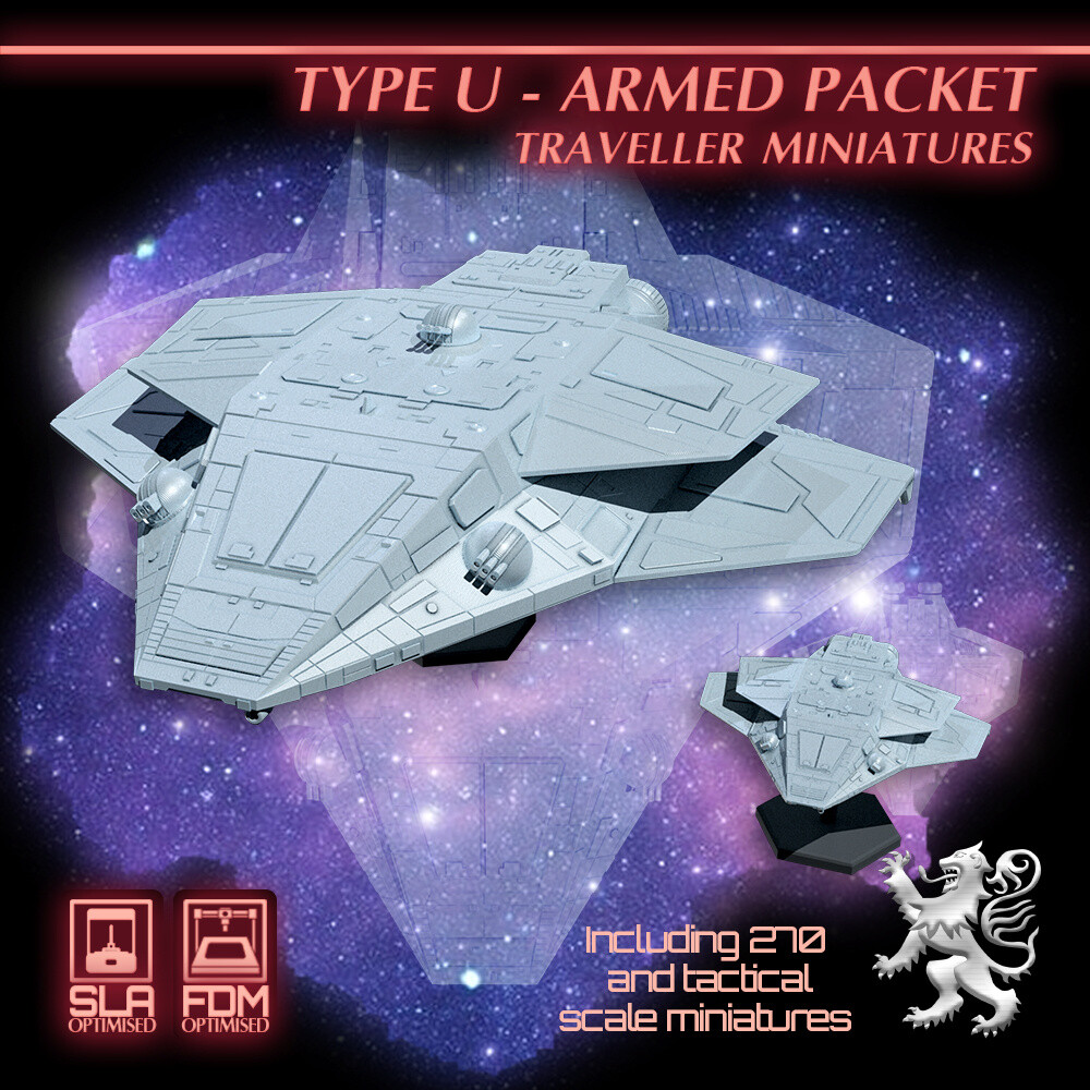 2nd Dynasty - 3D Printed Type U Armed Packet - 28mm - 1/270 & 1 inch Hex