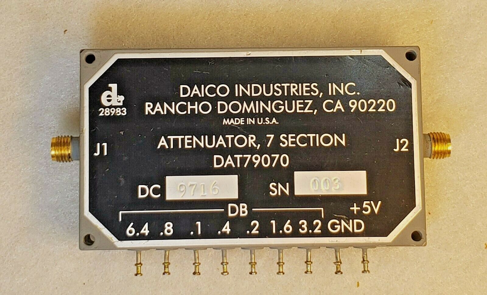 Daico DAT79070 7 Section Programmable Attenuator SMA 12.7dB Max - Unknown GHz