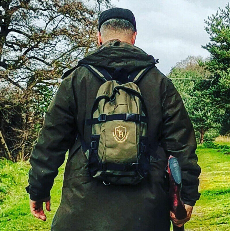 TOURBON Hiking Day Pack Hunting Backpack Rifle Stock Carry Molle Bag Gun Holder