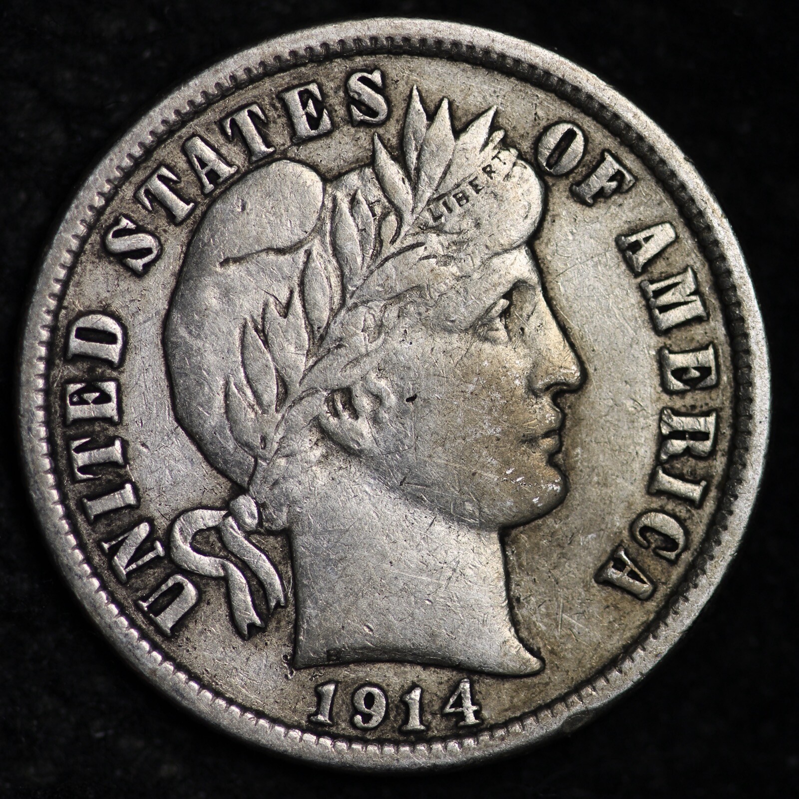 1914-D Barber Silver Dime CHOICE AU FREE SHIPPING W88 YCF 