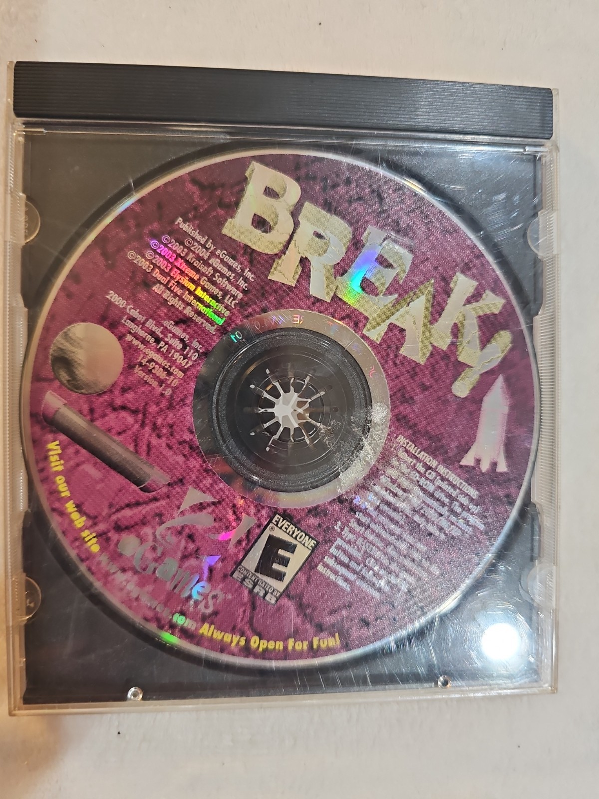 Break! eGames 2004 PC CD-ROM Video Game for Windows Arcade Puzzle