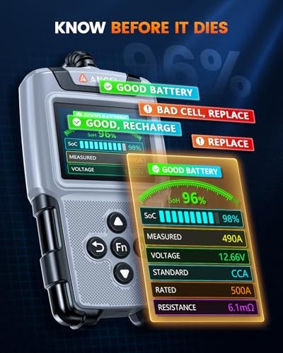 Car Battery Tester 6V 12V Load Tester,20-2000 CCA Digital BA101 Plus