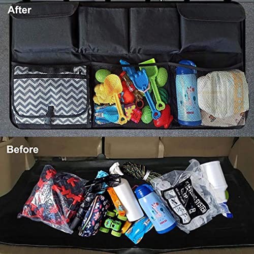 Car Trunk Organizer, Backseat Hanging Organizer with 8 Large Storage Bag