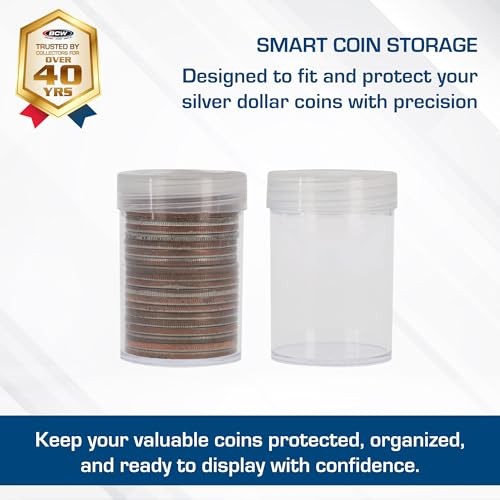 Coin Tubes for Silver Dollars - 10 Pack | Holds "Eisenhower" Dollar | Durable