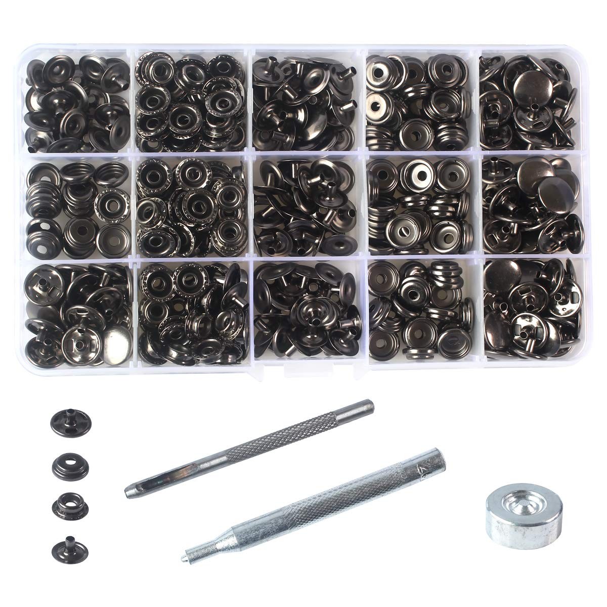 INNETOC 100 Sets - 12mm(1/2") Metal Line 20 Gunmetal Black 12mm, Gun